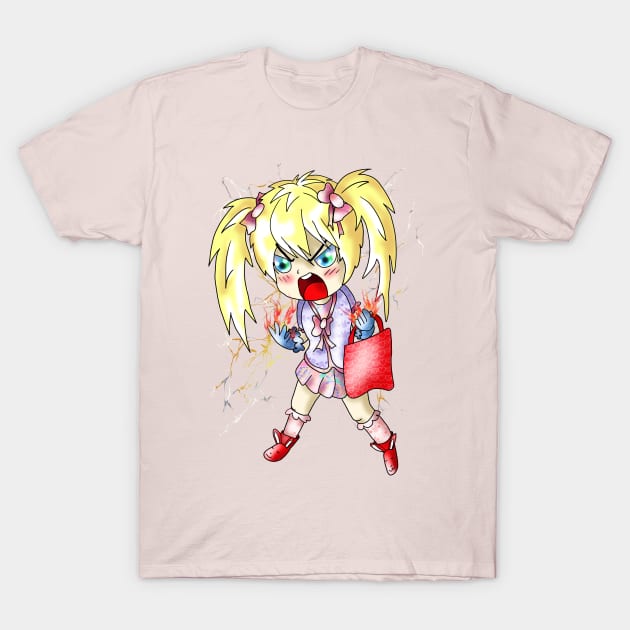 lightning strike angry girl T-Shirt by cuisinecat